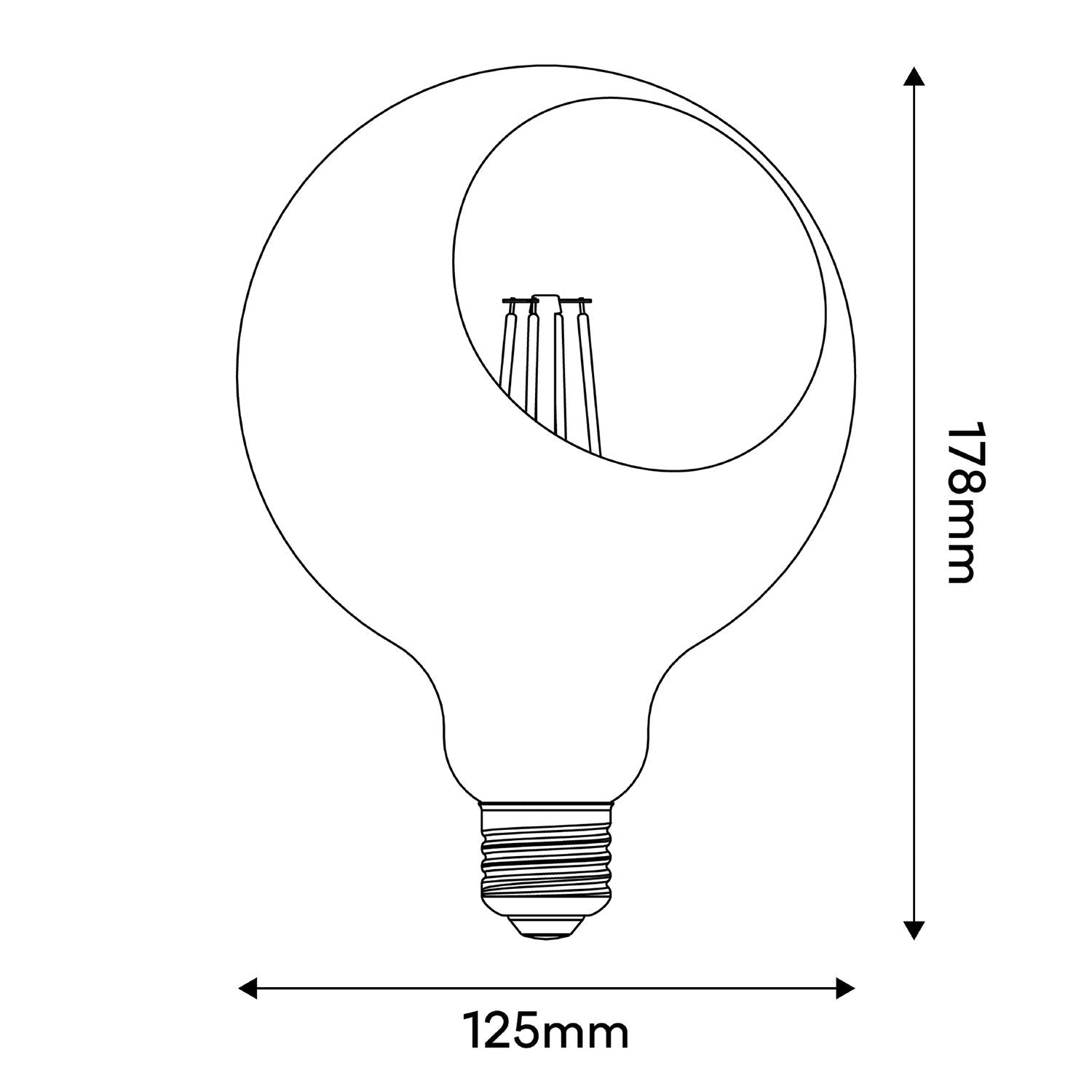 Lampadina LED Camo G125 4,8W 806Lm E27 2700K Dimmerabile - Giallo - Creative Cables