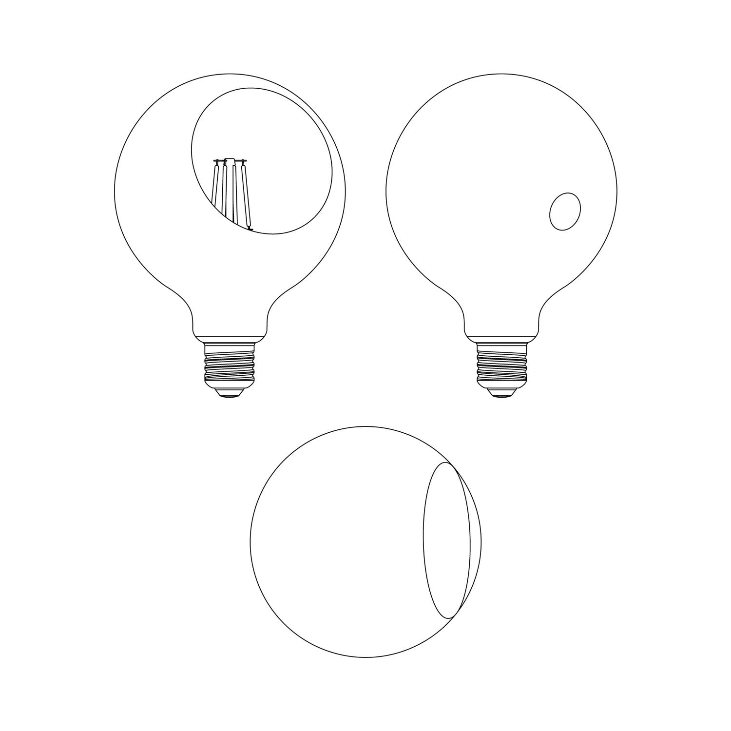 Lampadina LED Camo G125 4,8W 806Lm E27 2700K Dimmerabile - Rosso