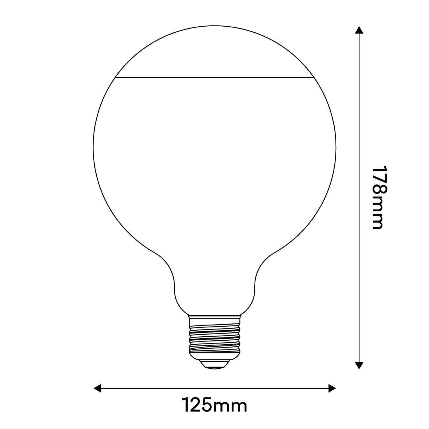 Lampadina LED Lucia G125 4,8W 806Lm E27 2700K Dimmerabile - Panna