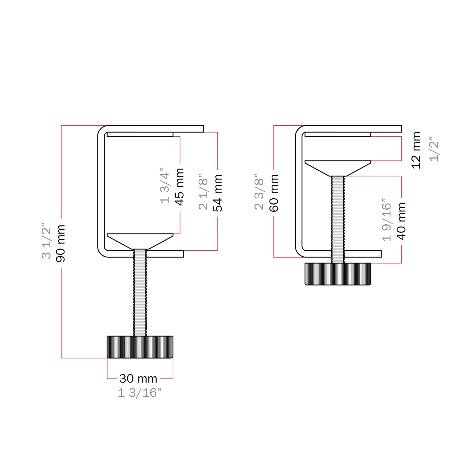 Morsetto da tavolo MAG-Y - Bronzo satinato