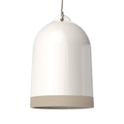 Paralume Campana XL bicolore in ceramica Bianco e Tortora, collezione Materia - Made in Italy