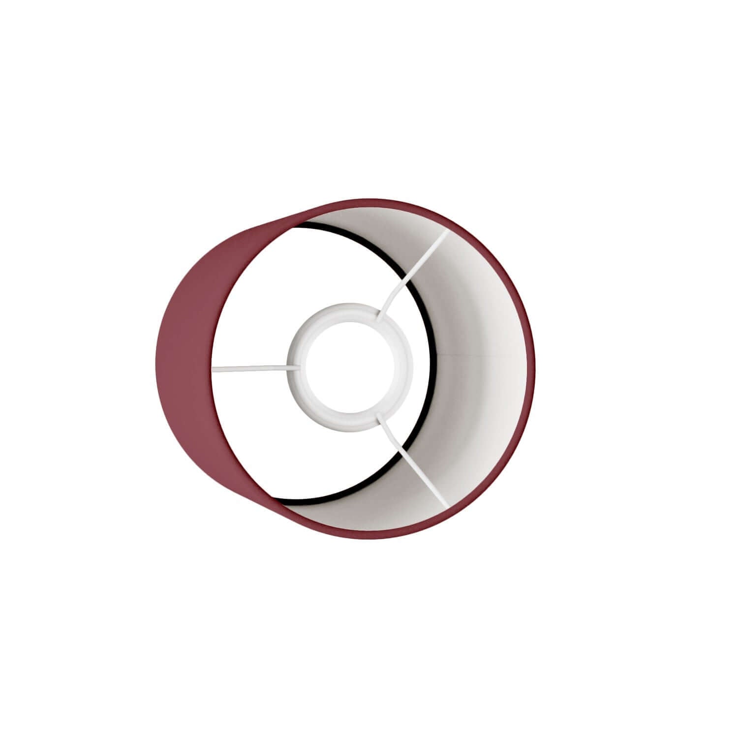Paralume Cilindro in tessuto con attacco E27 - 100% Made in Italy - Teletta bordeaux