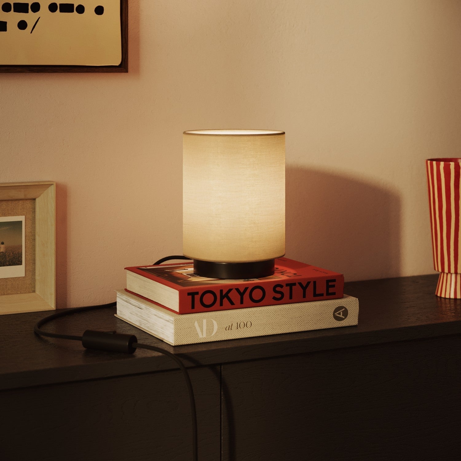 Paralume Cilindro S in tessuto con attacco E27 - Made in Italy - Arenal Tortora