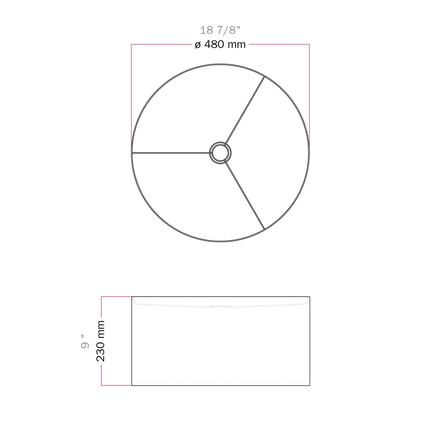 Paralume Cilindro XL in tessuto con attacco E27 - Made in Italy - Camelot Marrone