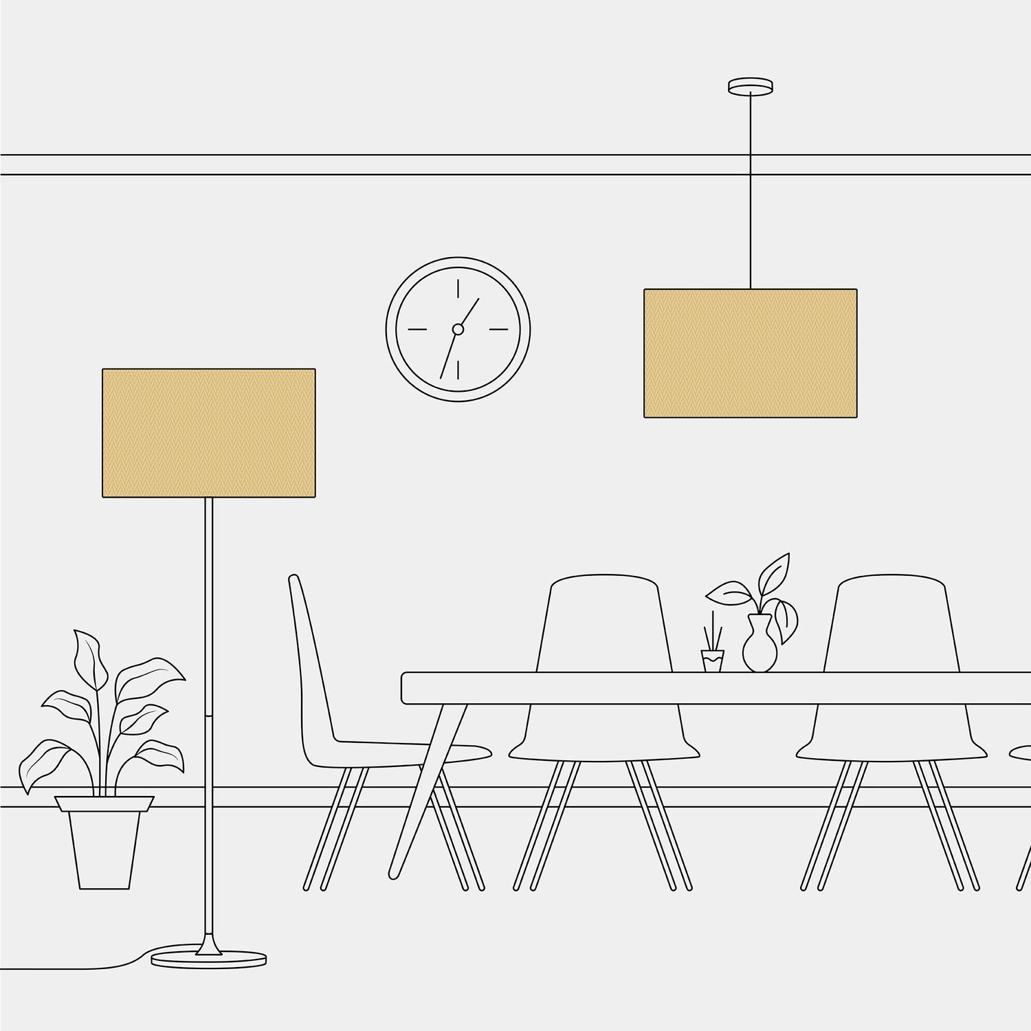 Paralume Cilindro XXL in tessuto con attacco E27 - Made in Italy - Arenal Oro