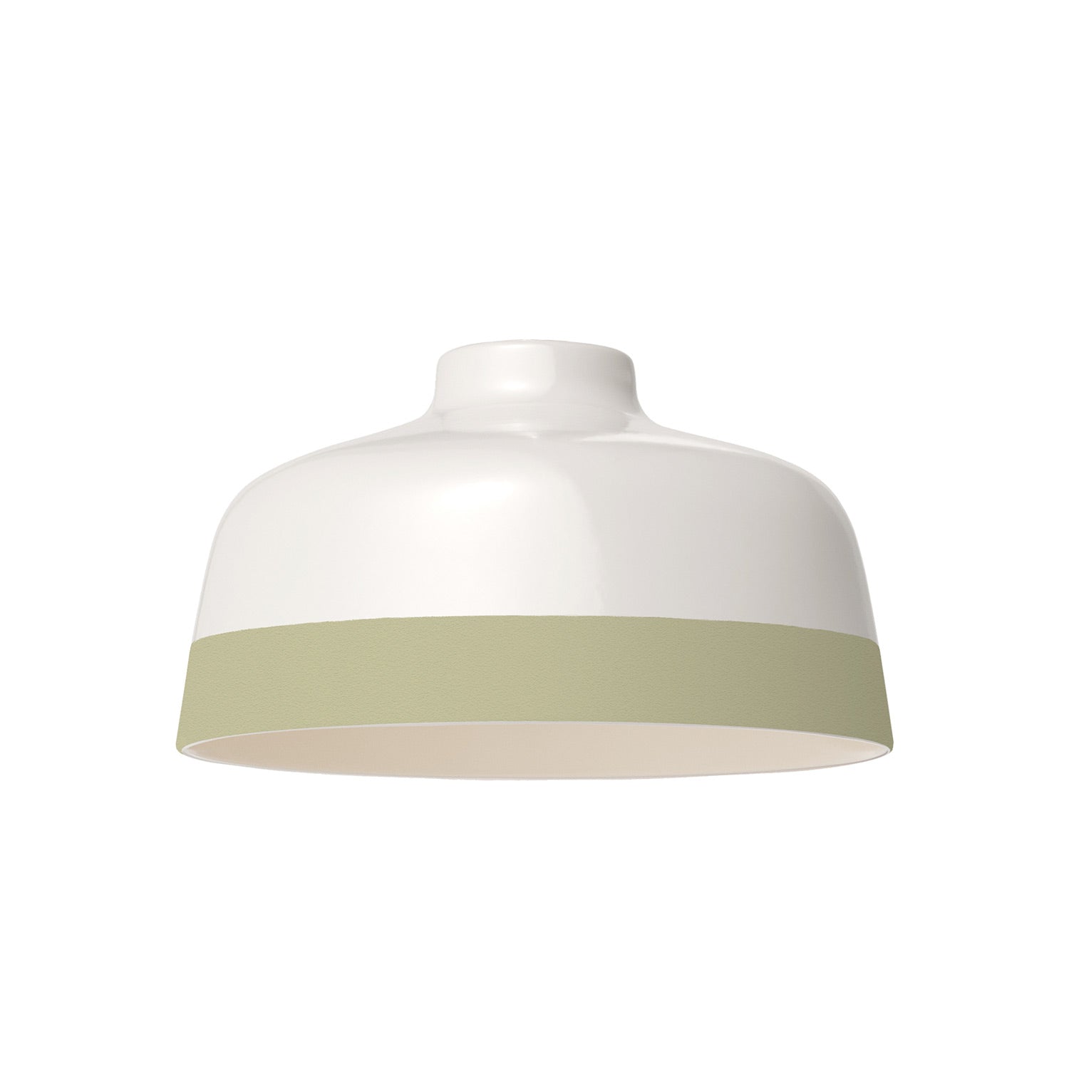 Paralume Coppa bicolore in ceramica Bianco e Verde salvia, collezione Materia - Made in Italy