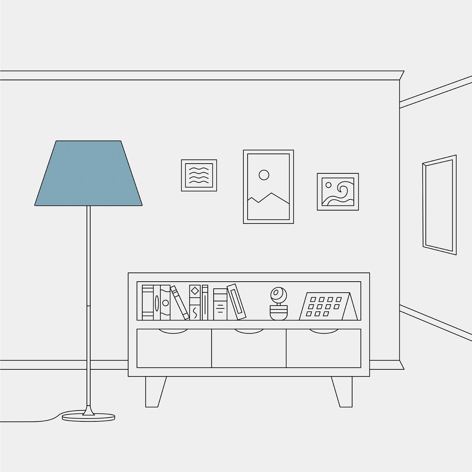 Paralume Impero L per lampada da tavolo o applique con attacco E27 - Made in Italy - Teletta Azzurro