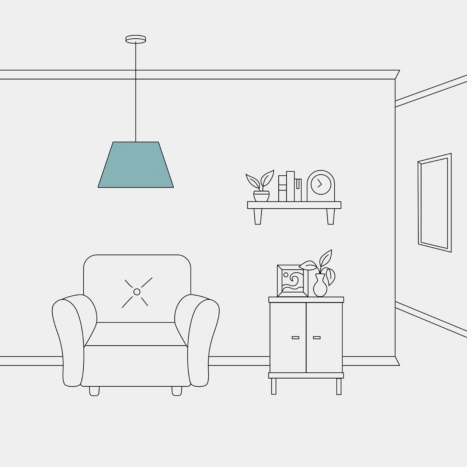 Paralume Impero M per sospensione con attacco E27 - Made in Italy - Teletta Verde Dubbio