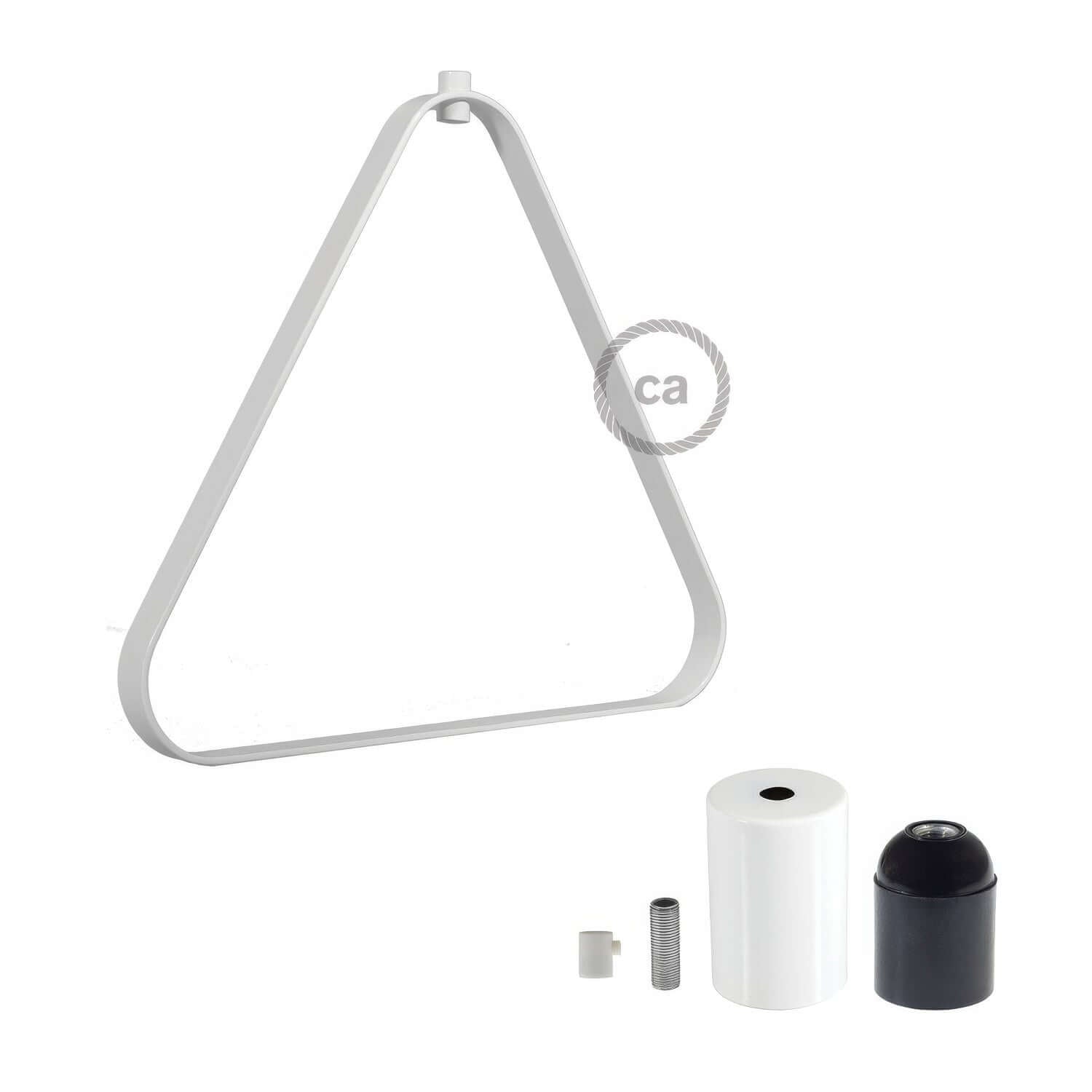 Paralume in metallo Duedì Apex con copriportalampada in metallo e portalampada E27 - Bianco