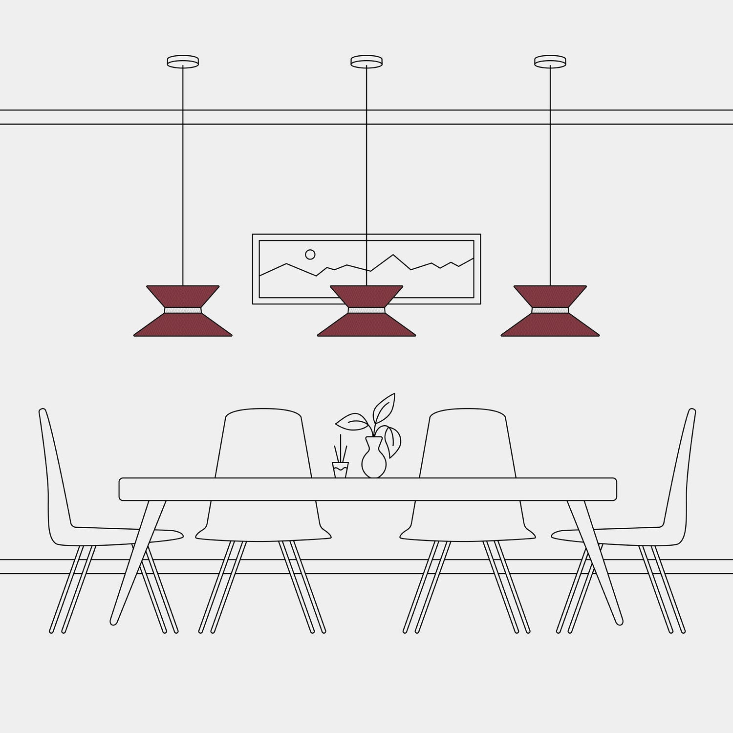 Paralume in tessuto Clessidra per lampada a sospensione - Arenal Bordeaux Arenal sabbia