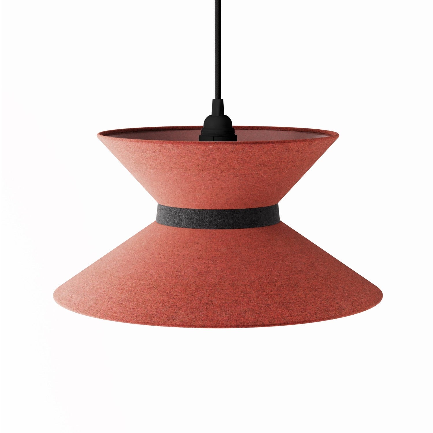 Paralume in tessuto Clessidra per lampada a sospensione - Lana Aragosta Lana grigio scuro