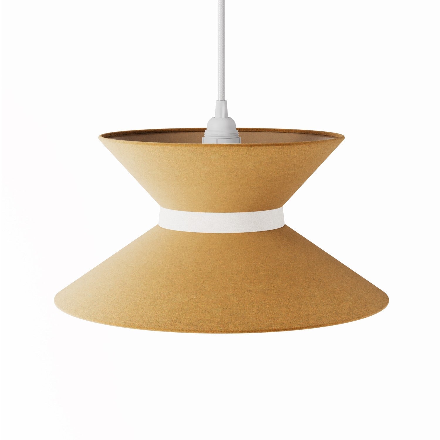 Paralume in tessuto Clessidra per lampada a sospensione - Lana Senape Lana sabbia