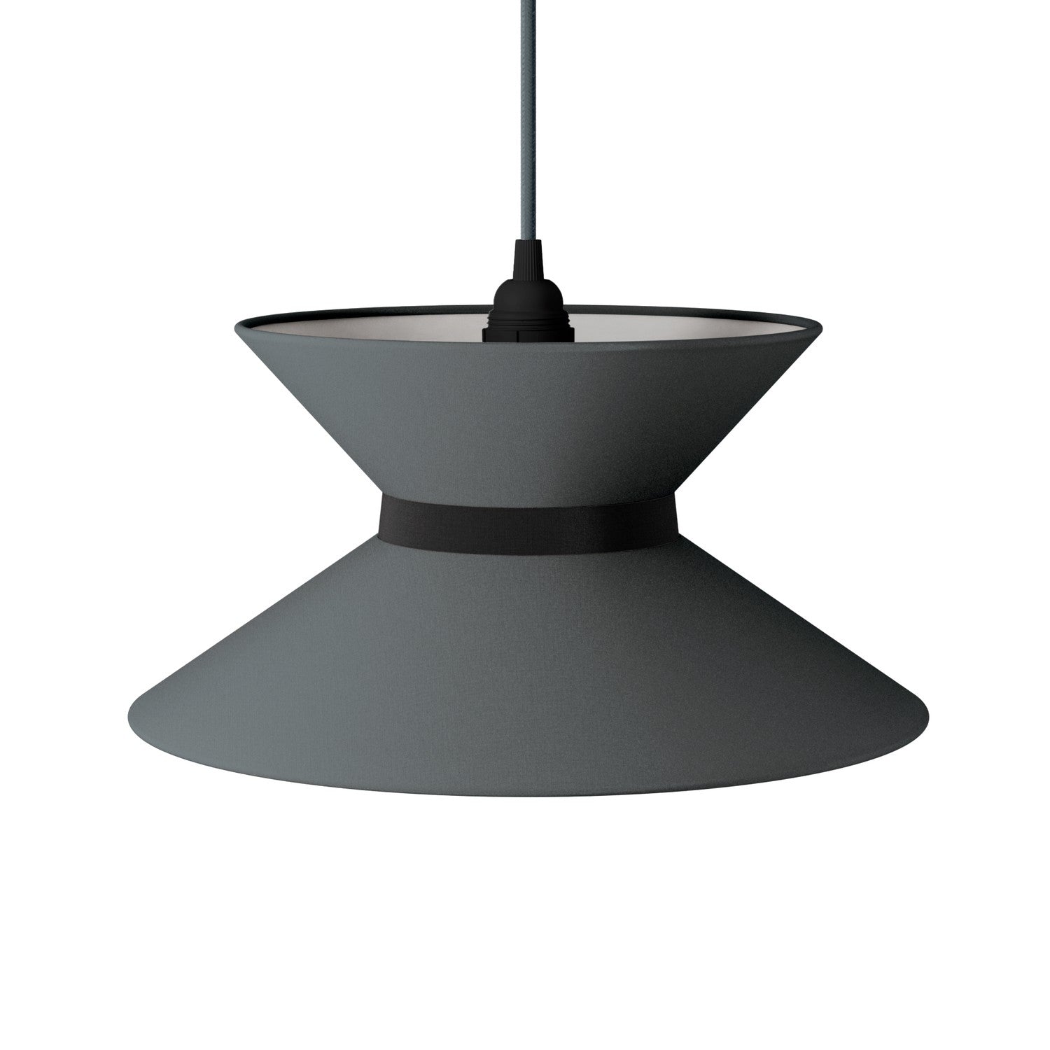 Paralume in tessuto Clessidra Teletta grigio scuro - Made in Italy Teletta antracite