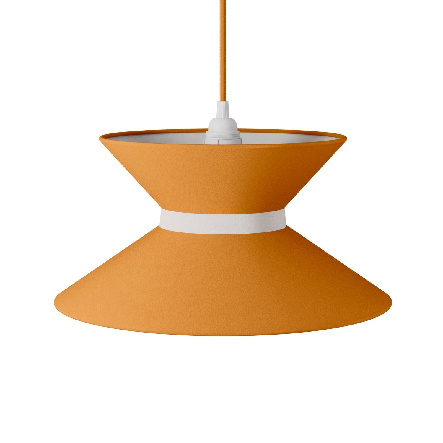 Paralume in tessuto Clessidra Teletta mandarino - Made in Italy Arenal sabbia