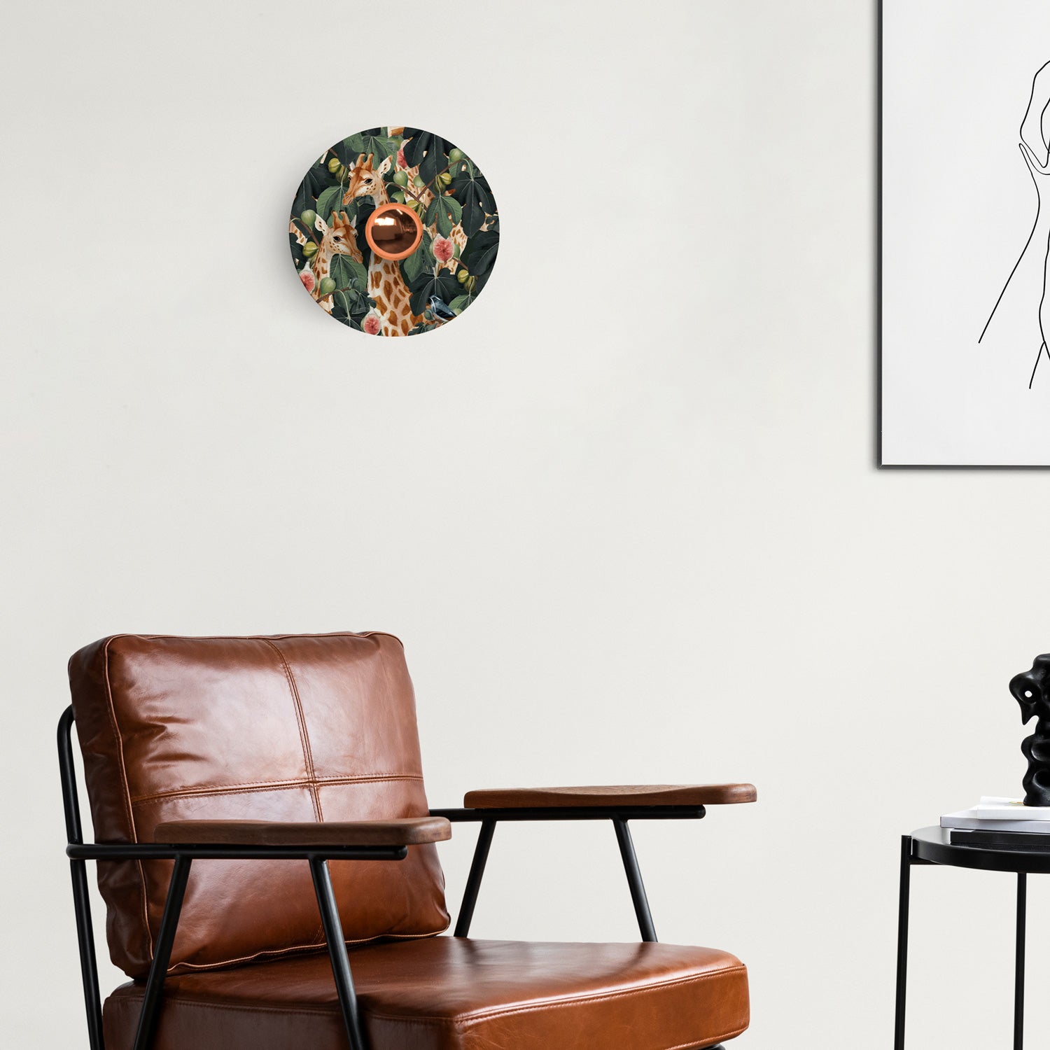 Paralume mini piatto Ellepì con animali della giungla 'Wildlife Whispers' Animali Giraffe, diametro 24 cm - Made in Italy