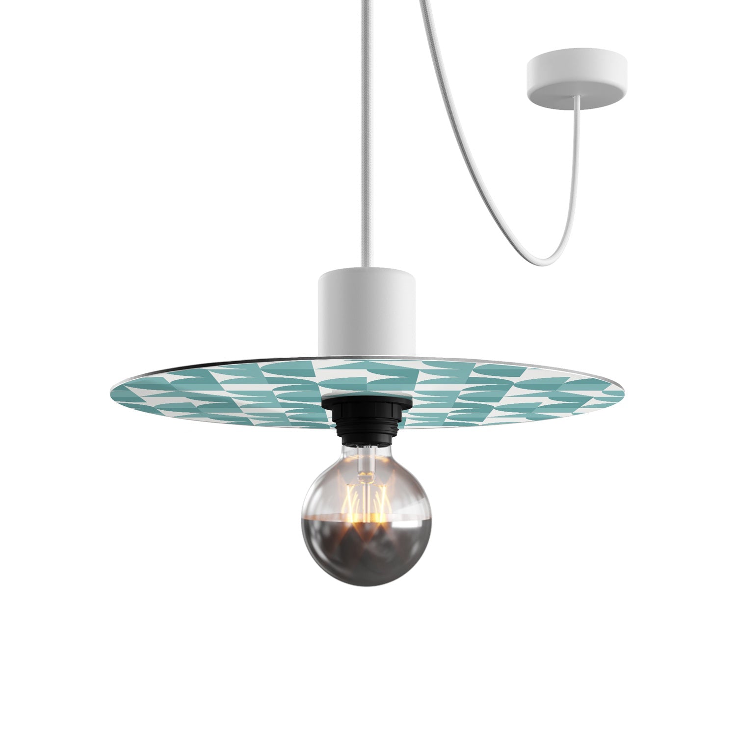 Paralume mini piatto Ellepì con disegni geometrici 'Kaleidoscope' Geometria 3, diametro 24 cm - Made in Italy