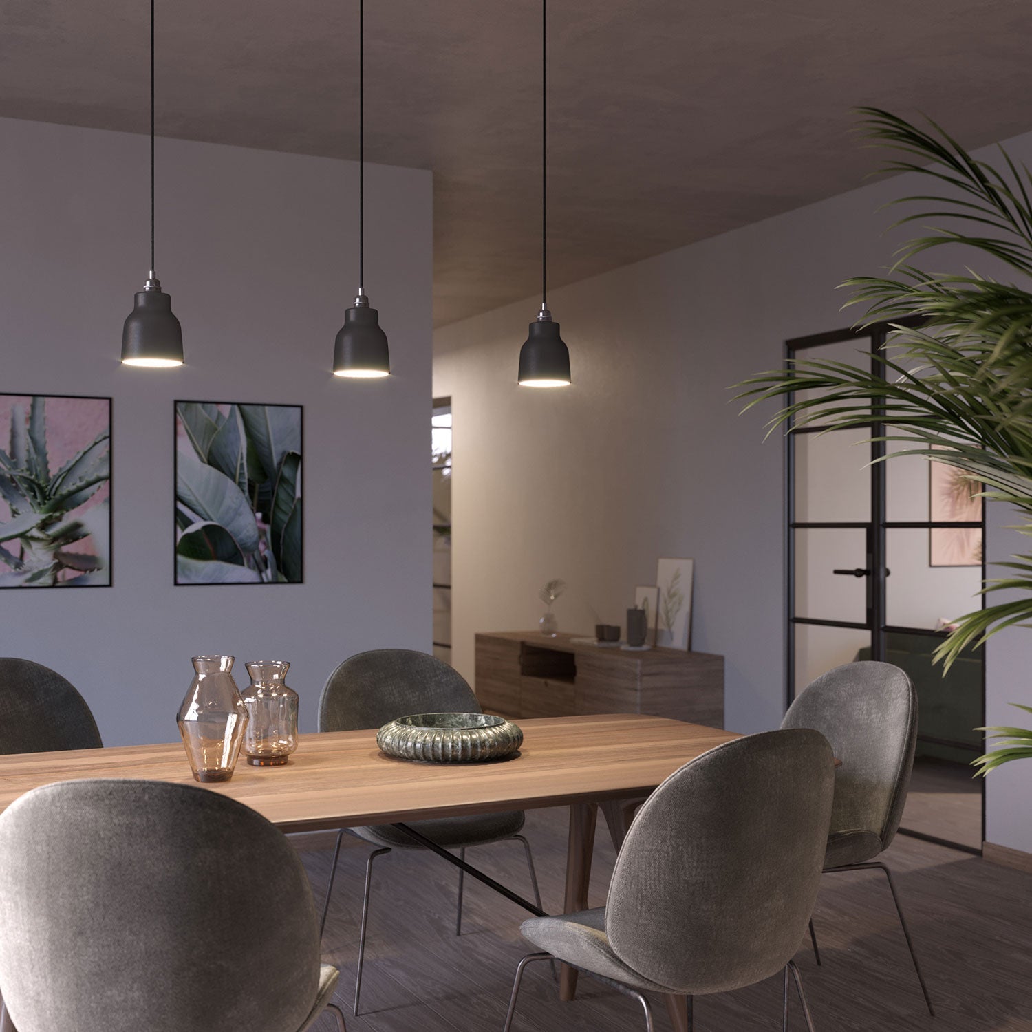 Paralume Vaso in ceramica, collezione Materia - Made in Italy - Lavagna - Creative Cables