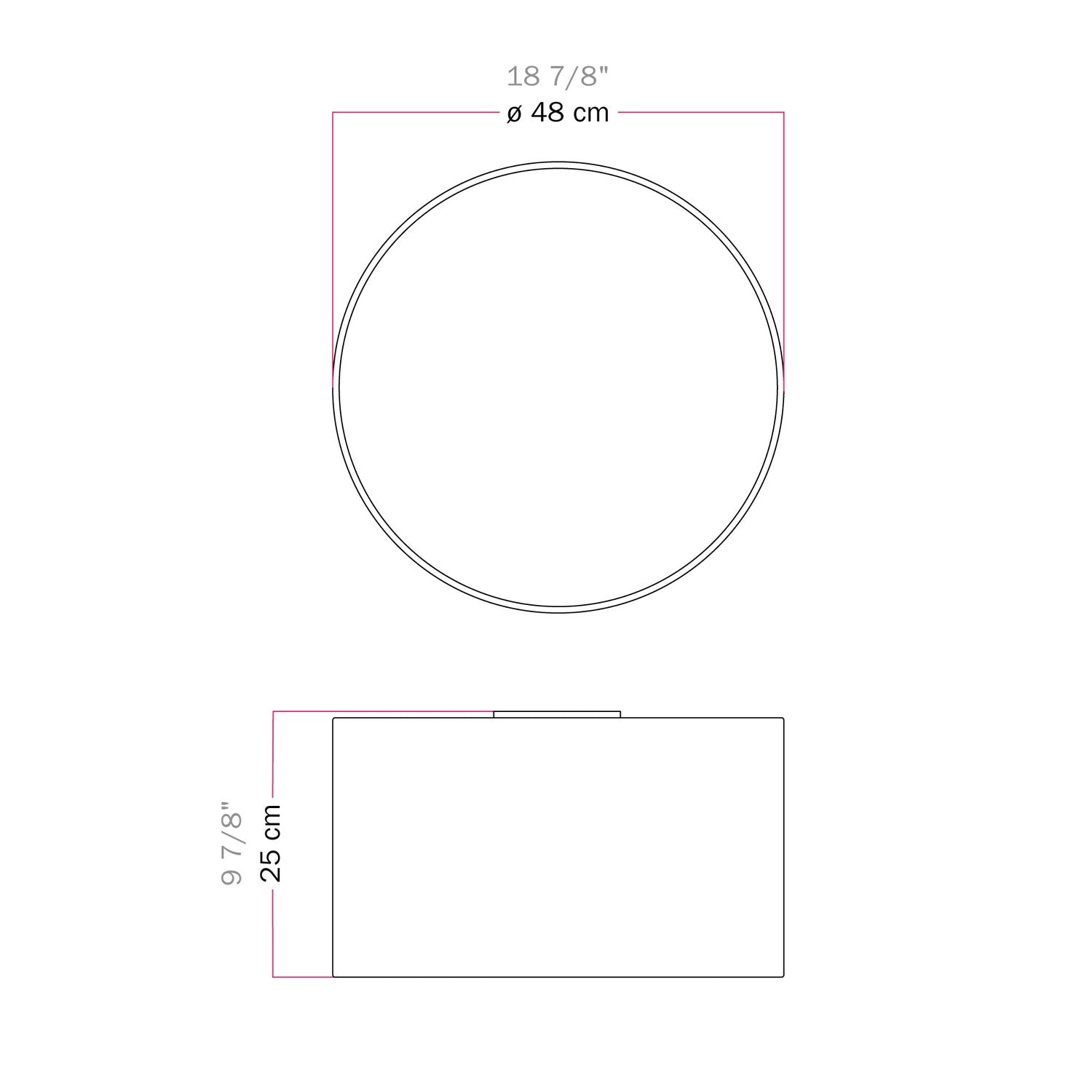 Plafoniera in tessuto Medium Arenal sabbia - Made in Italy