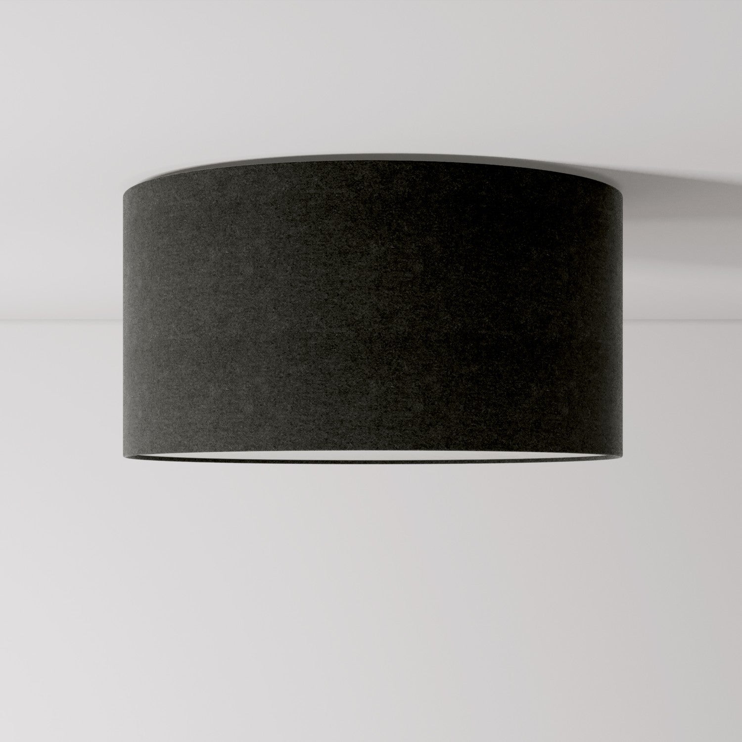 Plafoniera in tessuto Medium - Made in Italy - Lana Grigio Scuro - Creative Cables