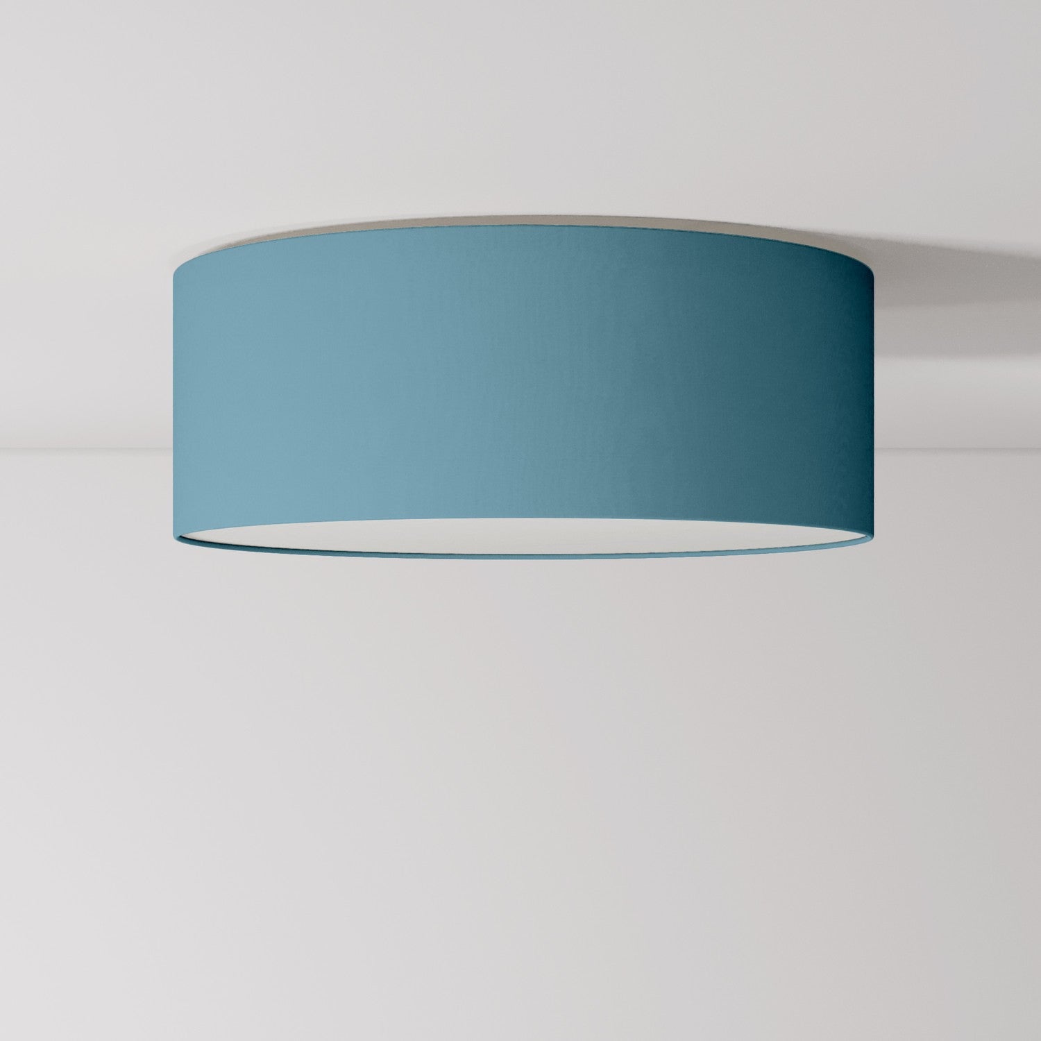Plafoniera in tessuto Medium Slim - Made in Italy - Teletta Azzurro Severo - Creative Cables