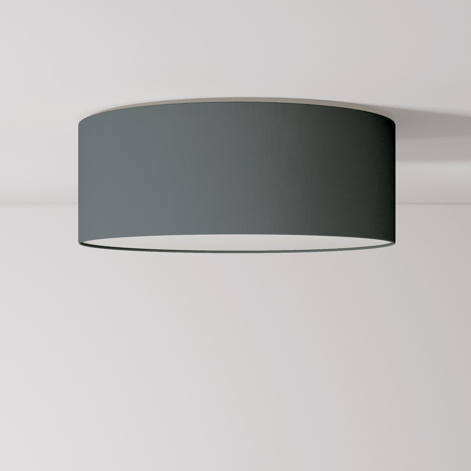 Plafoniera in tessuto Medium Slim - Made in Italy - Teletta Grigio Scuro - Creative Cables