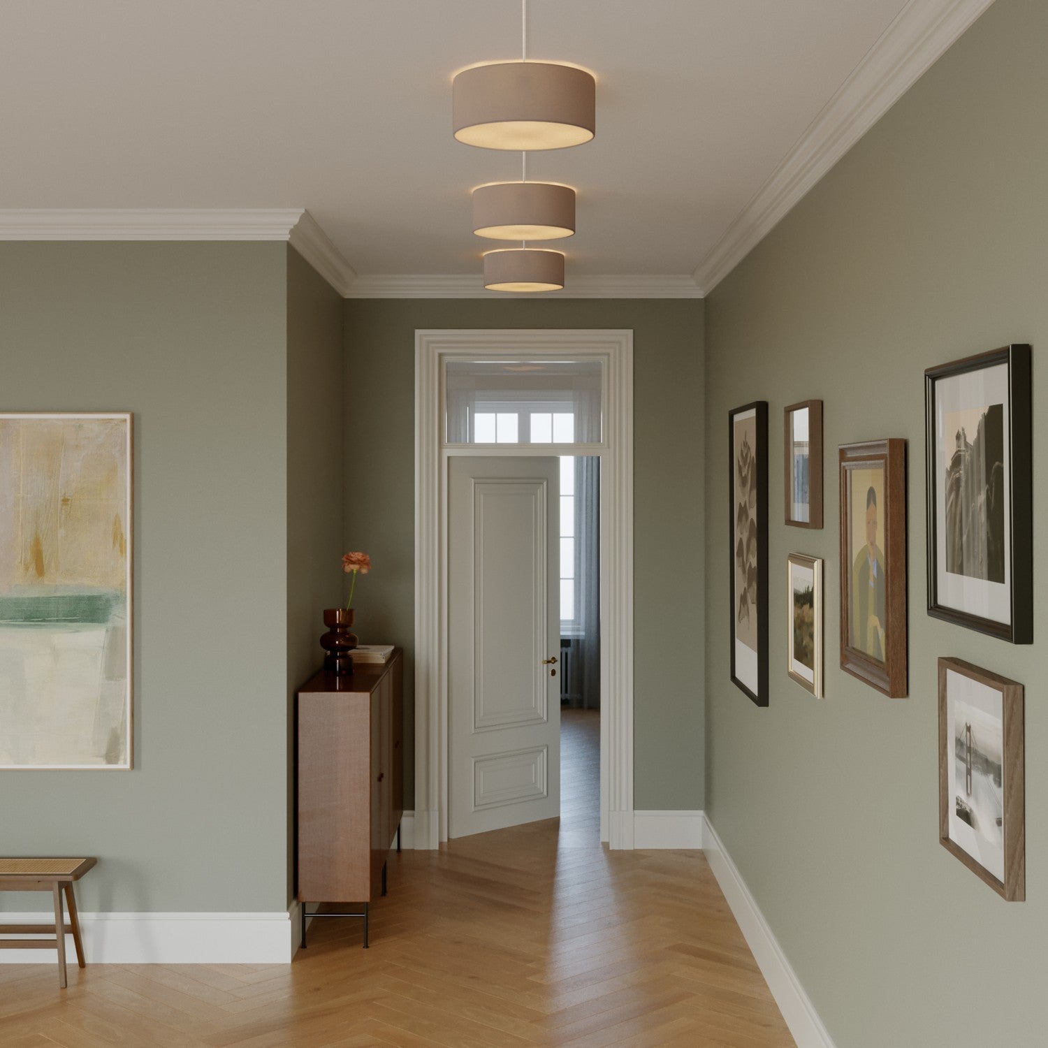 Plafoniera in tessuto Small Arenal cenere - Made in Italy - Creative Cables