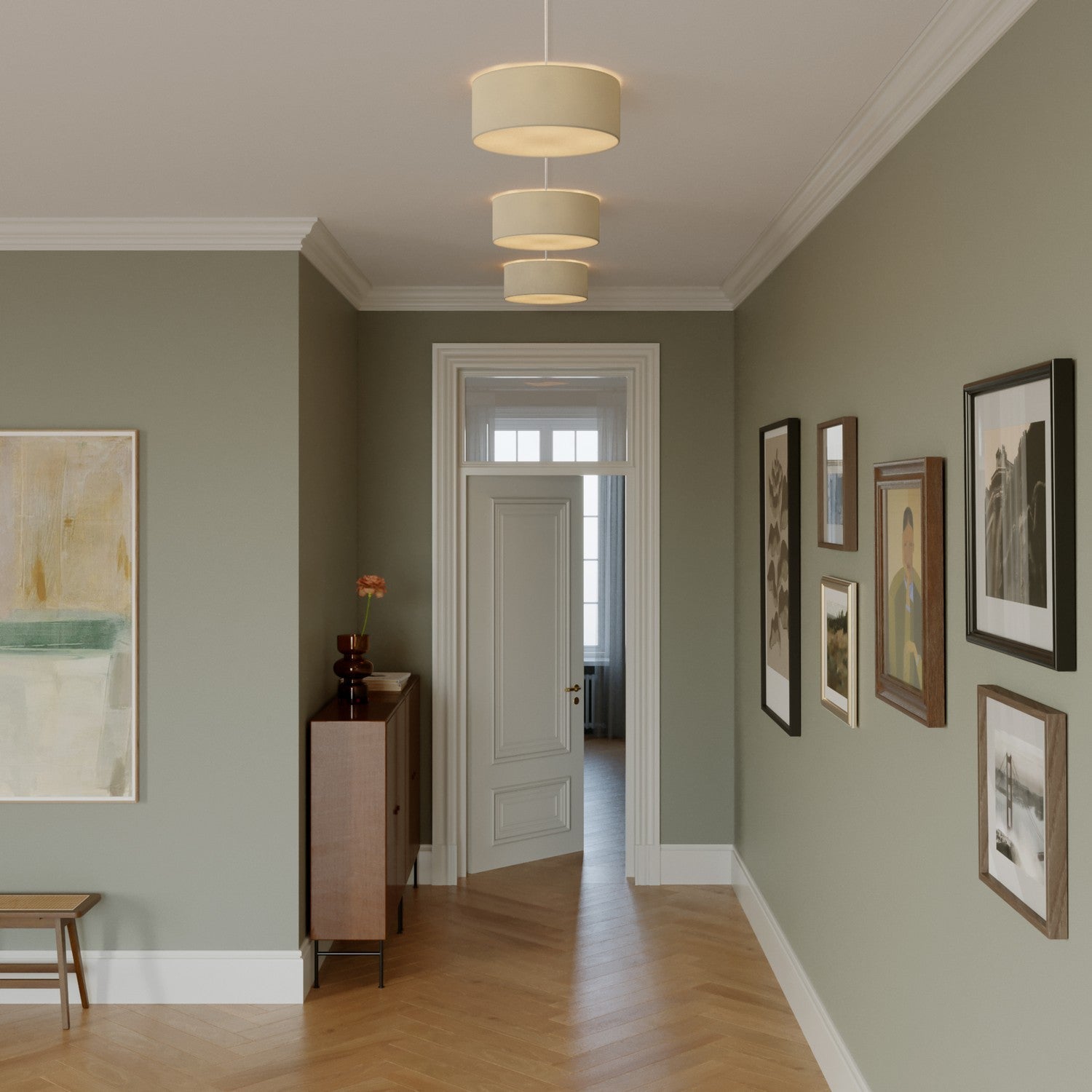 Plafoniera in tessuto Small Arenal tortora - Made in Italy - Creative Cables