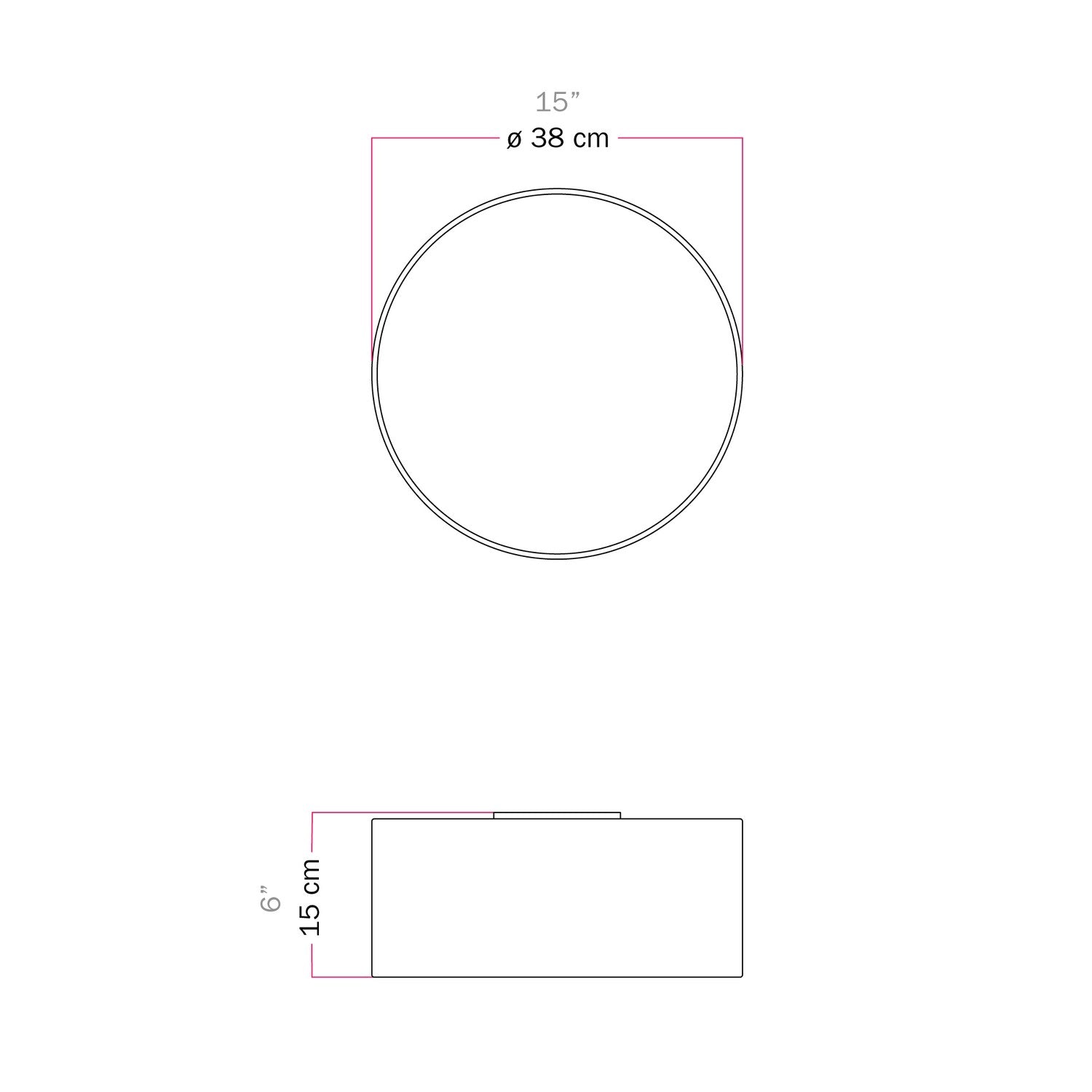 Plafoniera in tessuto Small Lino crudo - Made in Italy