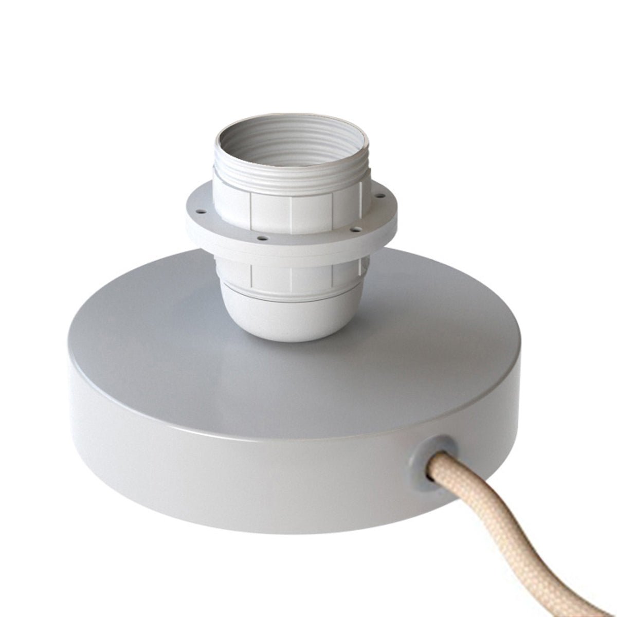 Posaluce per paralume - Lampada da tavolo in metallo - Bianco lucido - Creative Cables