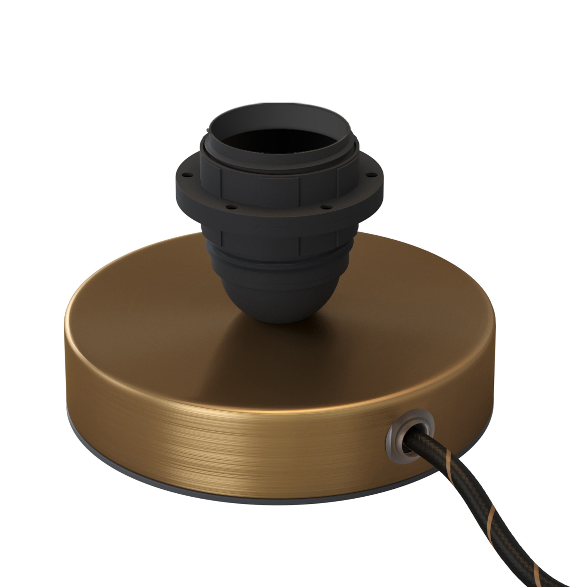 Posaluce per paralume - Lampada da tavolo in metallo - Bronzo satinato - Creative Cables