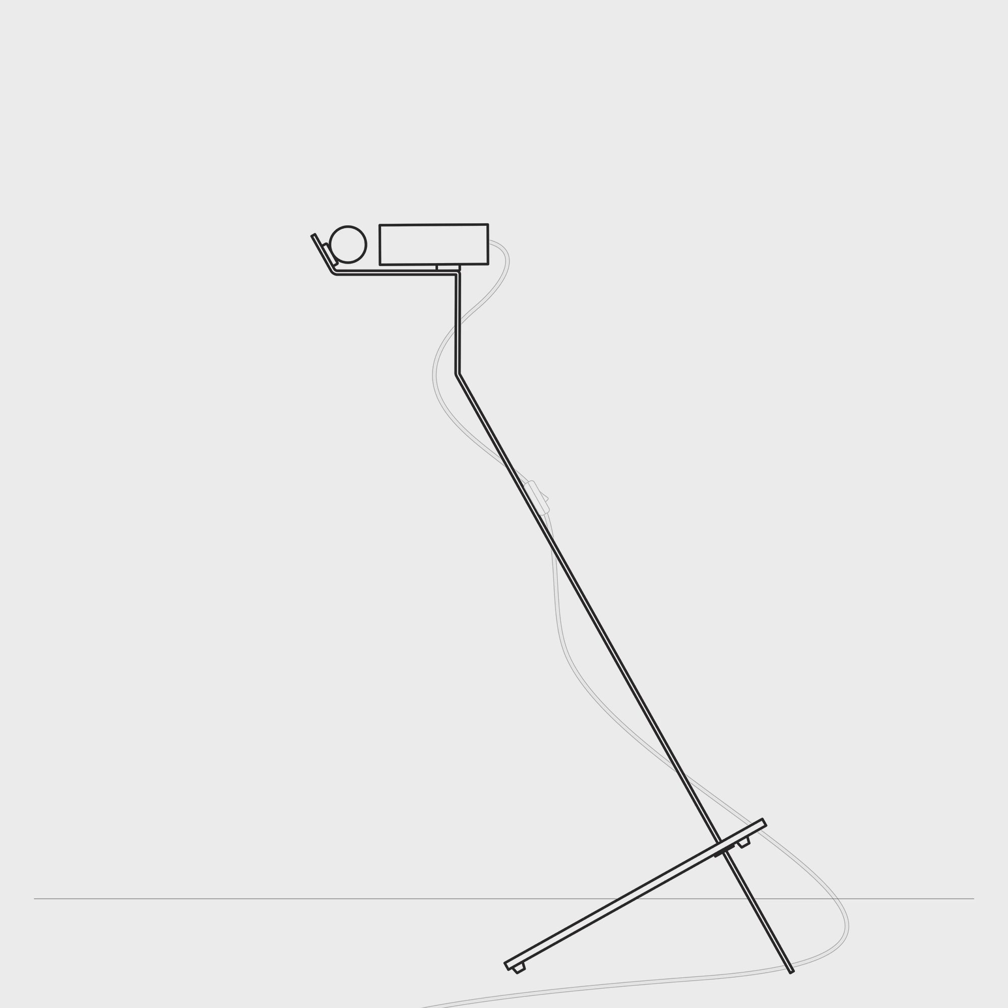 Charger la vidéo : Lampadaire inclinable avec spot magnétique orientable - Mario Tubo - Bleu