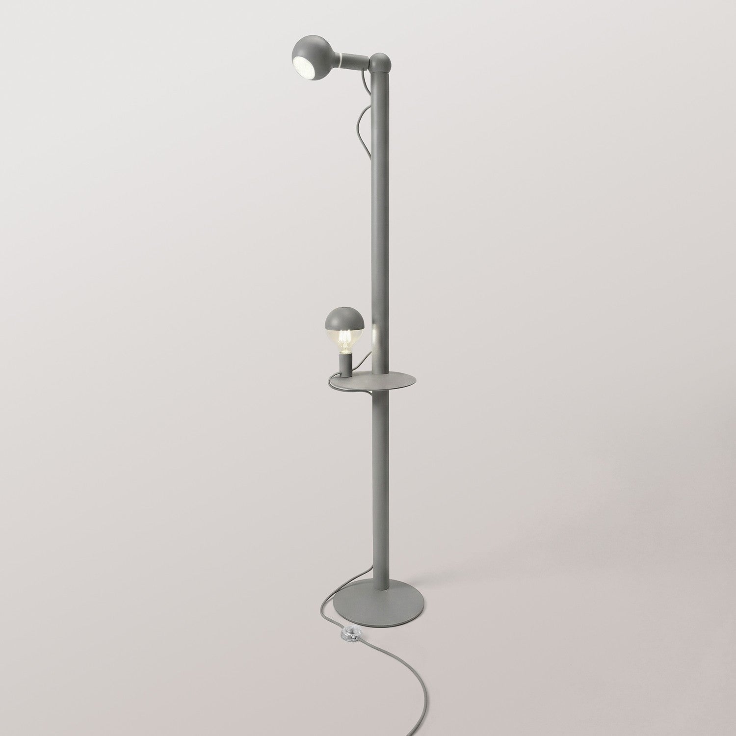 Rocco XXL - Lampada da terra con lampadina Maria e Camo - Grigio