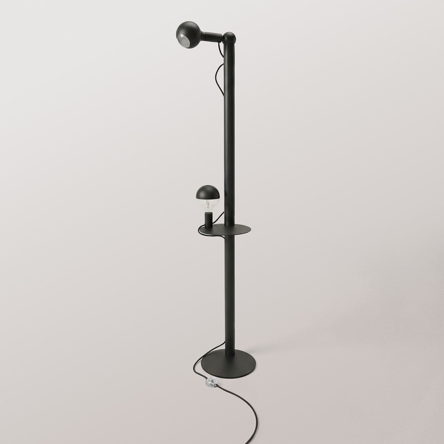 Rocco XXL - Lampada da terra con lampadina Maria e Camo - Nero