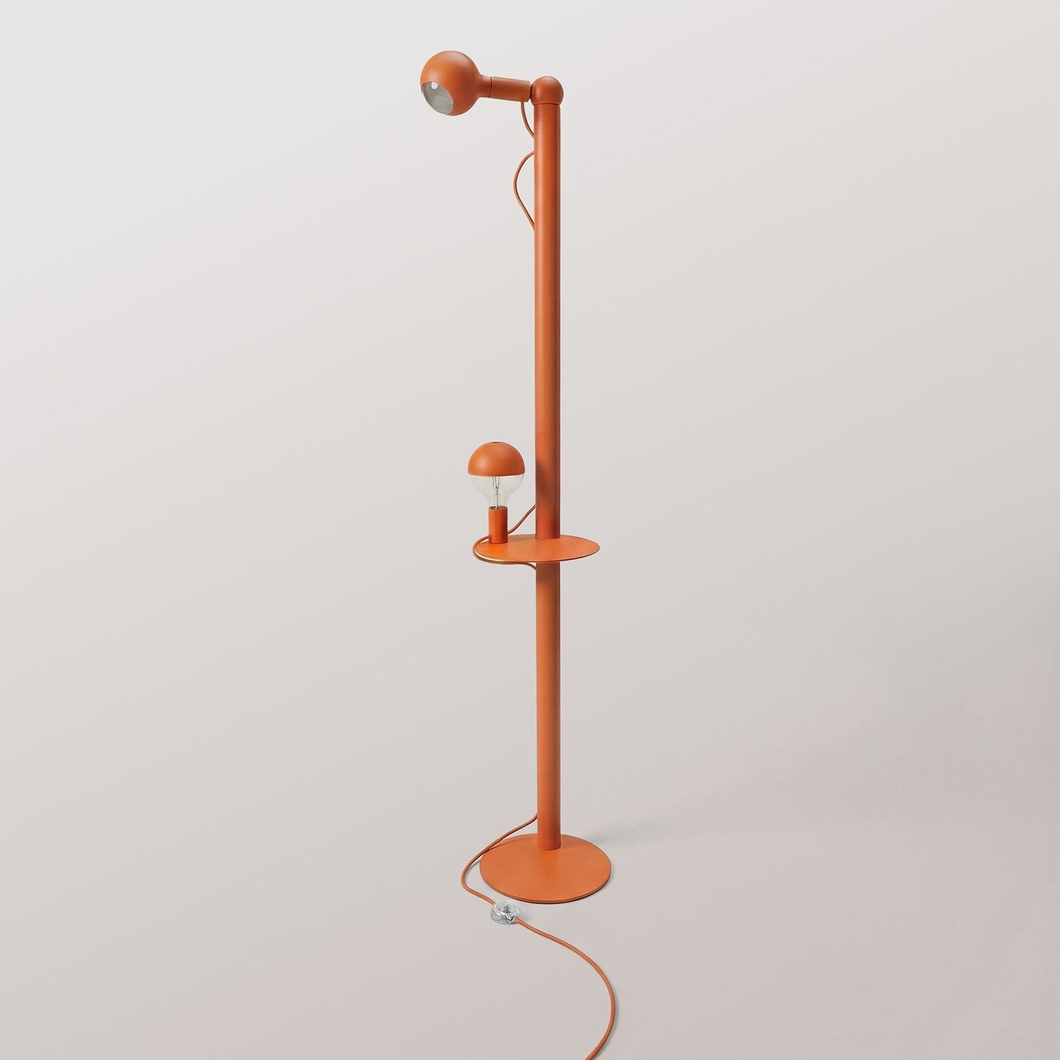 Rocco XXL - Lampada da terra con spina UK e lampadina Maria e Camo - Arancio