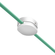 Rosone ovale in legno con 2 fori laterali per cavo per catenaria e sistema Filé. Made in Italy - Bianco