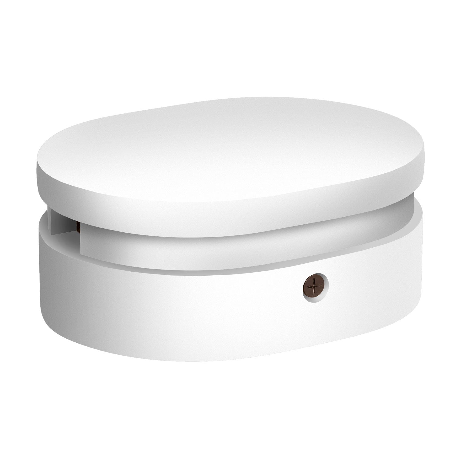 Rosone ovale in legno con 2 fori laterali per cavo per catenaria e sistema Filé. Made in Italy - Bianco - Creative Cables