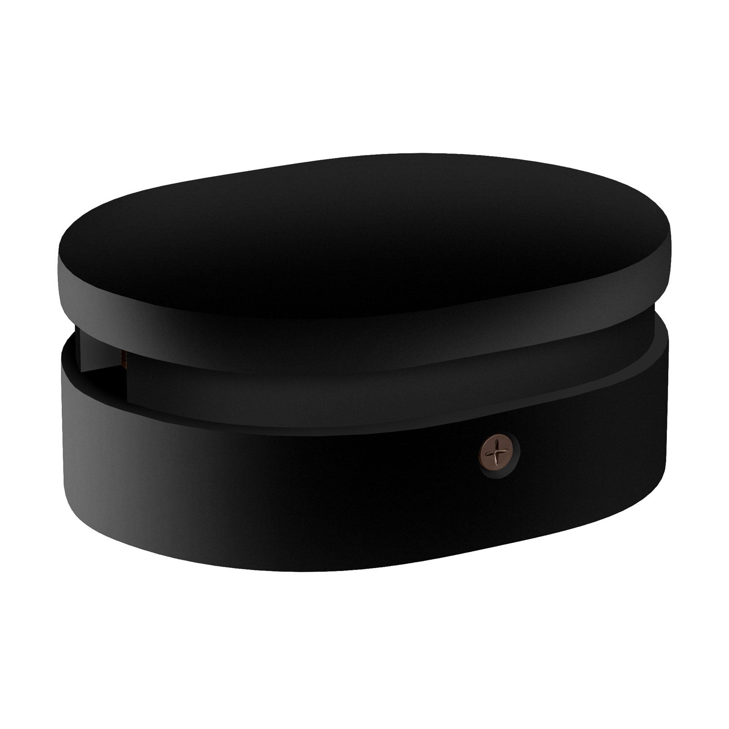 Rosone ovale in legno con 2 fori laterali per cavo per catenaria e sistema Filé. Made in Italy - Nero - Creative Cables