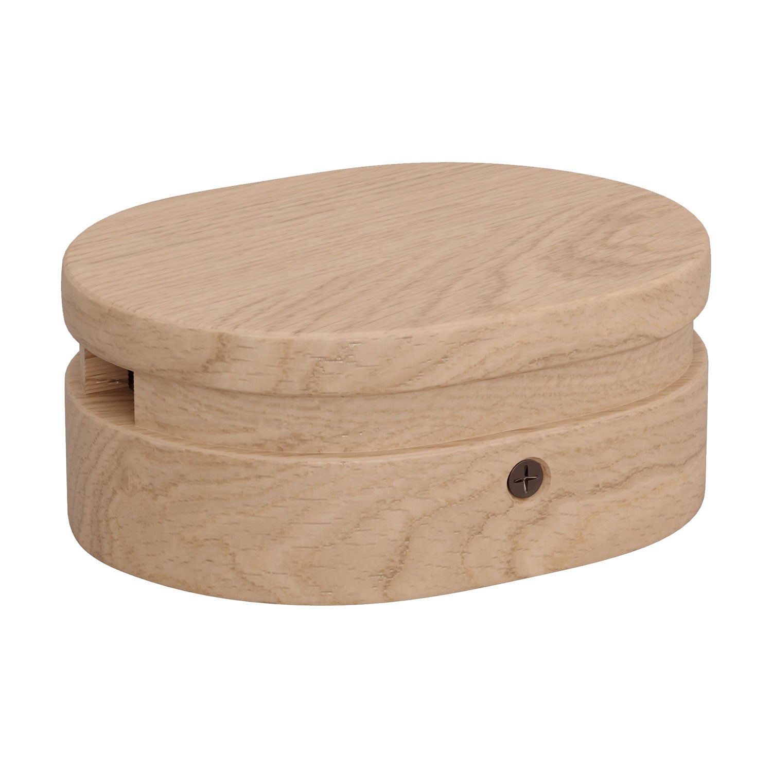 Rosone ovale in legno con 2 fori laterali per cavo per catenaria e sistema Filé. Made in Italy - Neutro - Creative Cables