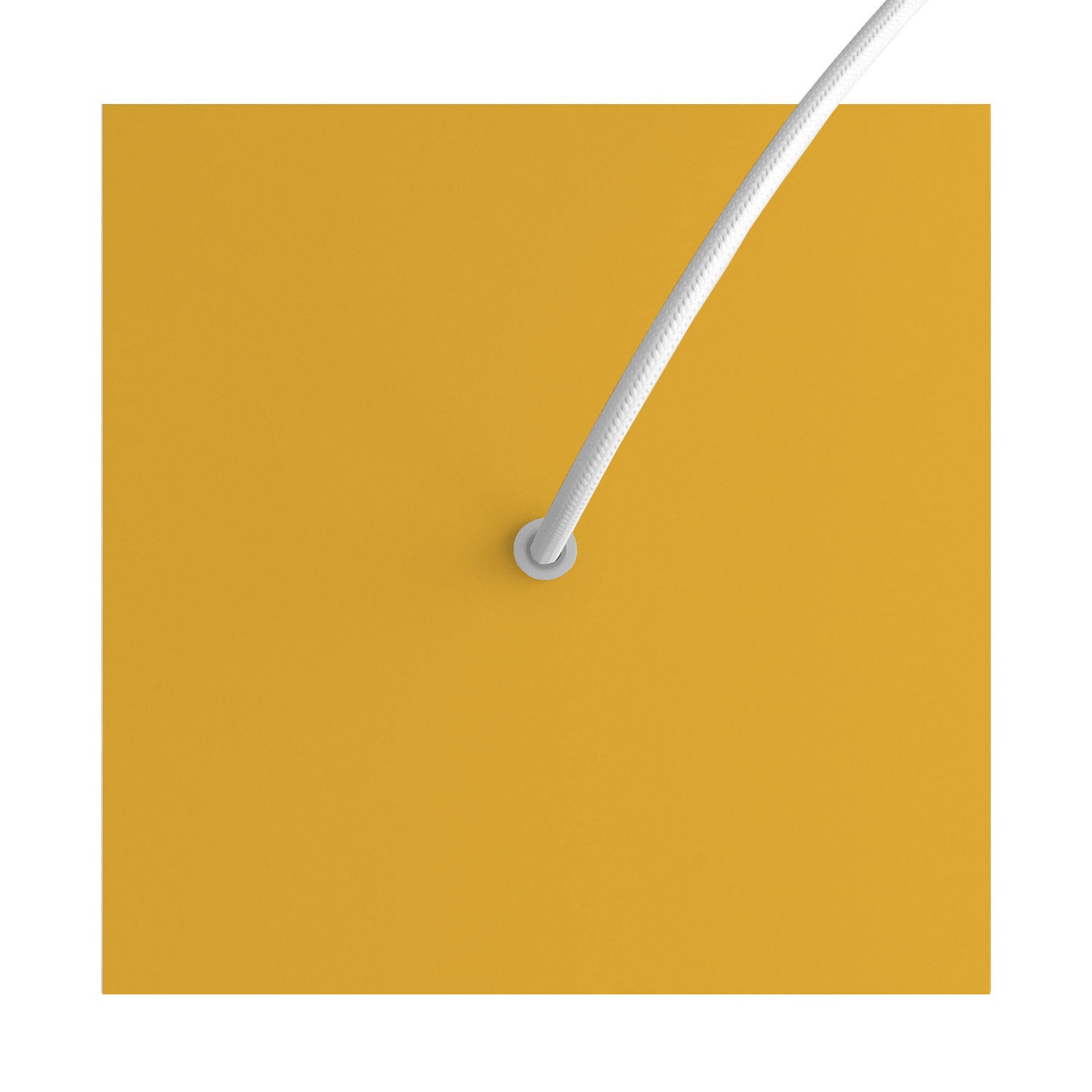 Rosone Rose - One quadrato, 200 mm con 1 foro e 4 fori laterali - Mostarda - Creative Cables