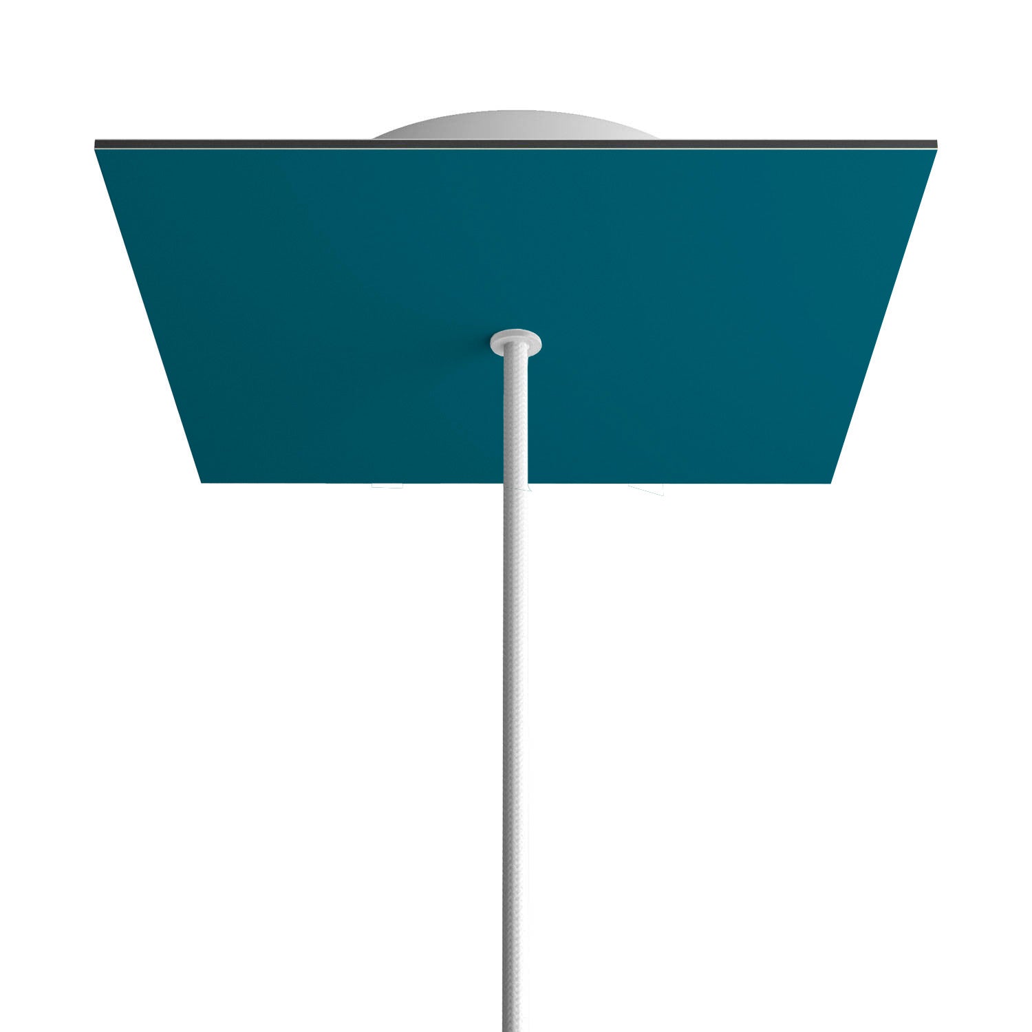 Rosone Rose - One quadrato, 200 mm con 1 foro e 4 fori laterali - Petrolio - Creative Cables