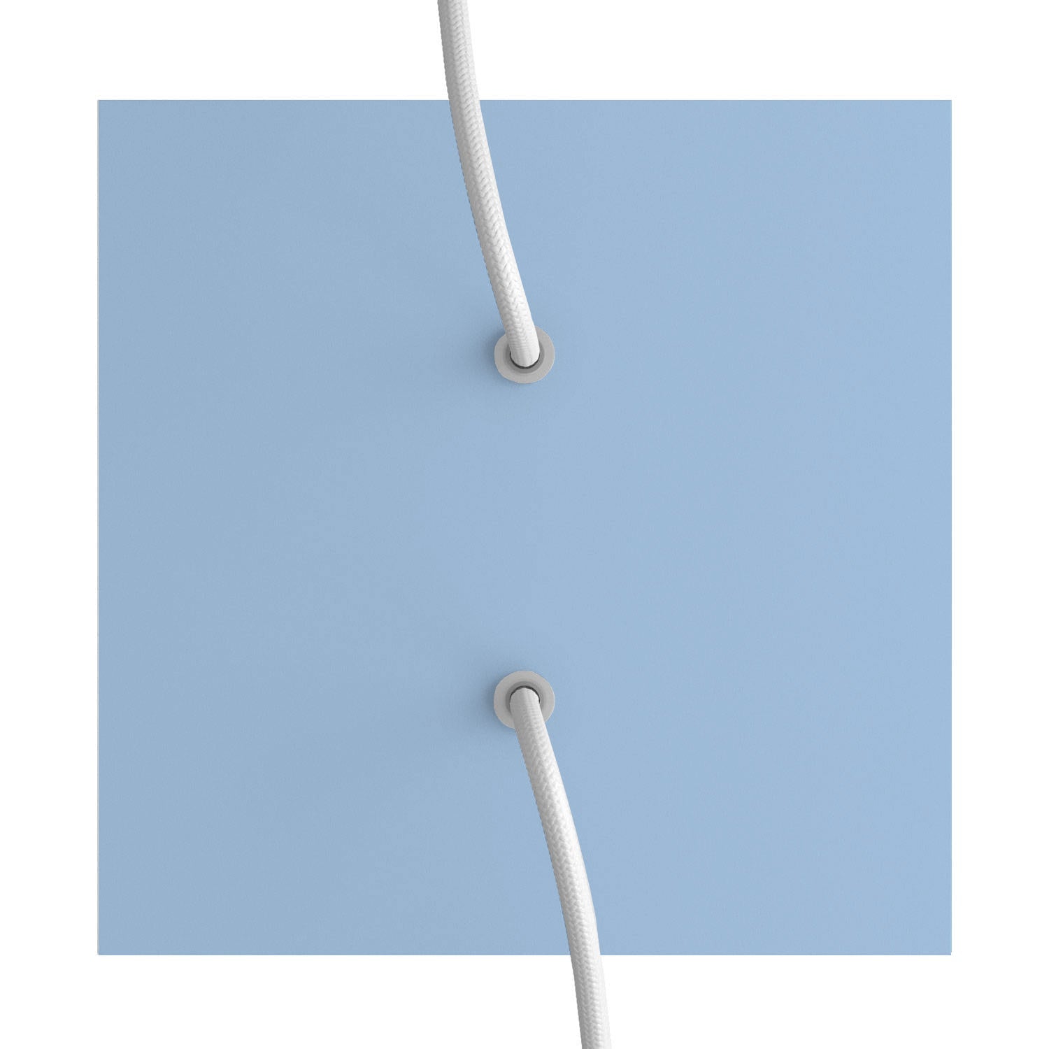 Rosone Rose - One quadrato, 200 mm con 2 fori e 4 fori laterali - Blu carta da zucchero - Creative Cables