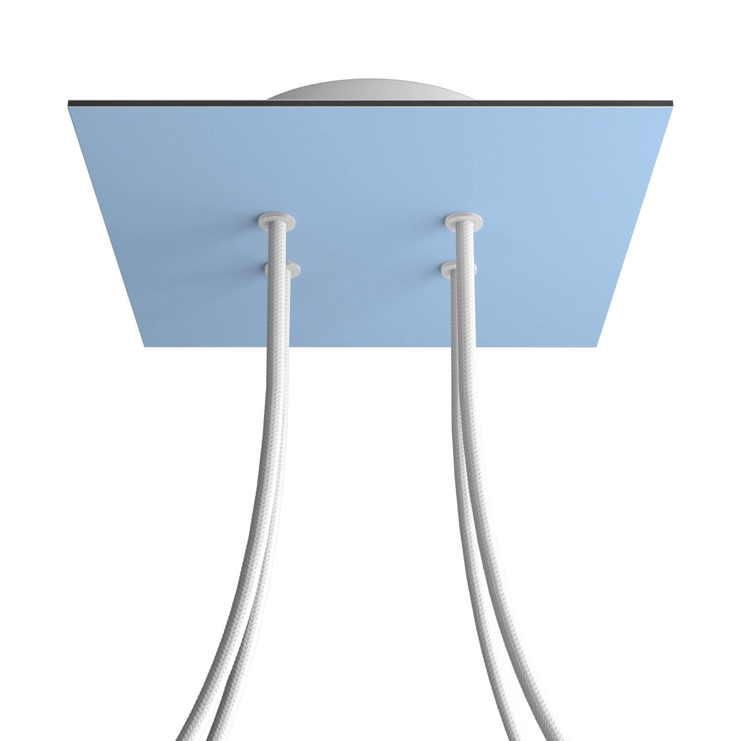 Rosone Rose-One quadrato, 200 mm con 4 fori e 4 fori laterali - Blu carta da zucchero Bianco