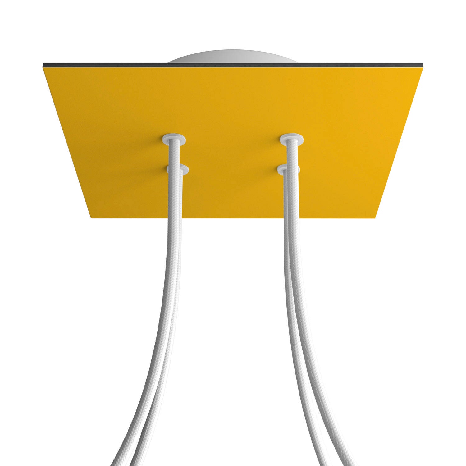 Rosone Rose - One quadrato, 200 mm con 4 fori e 4 fori laterali - Mostarda - Creative Cables