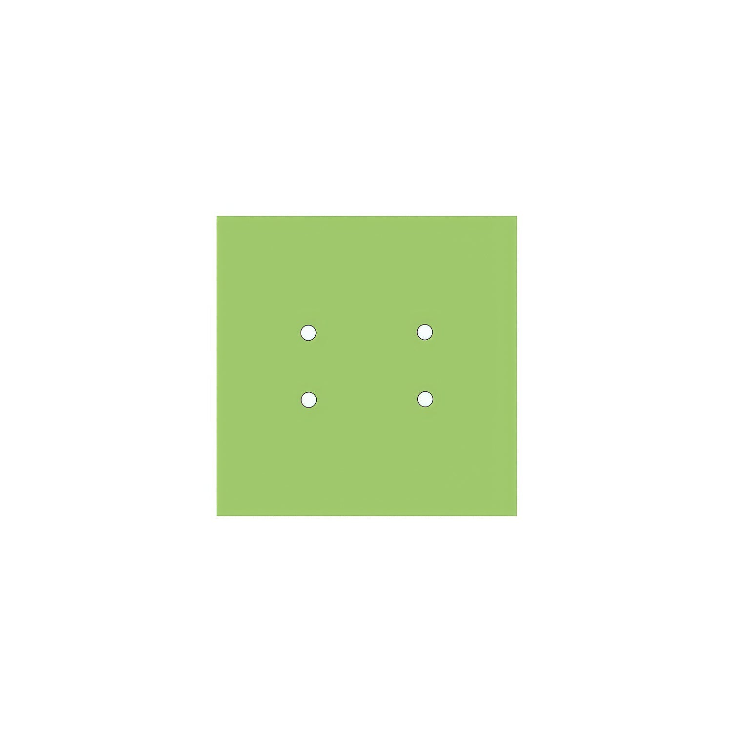 Rosone Rose-One quadrato, 200 mm con 4 fori e 4 fori laterali - Verde prato Bianco