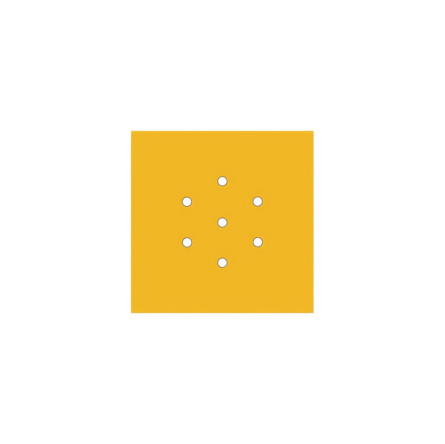 Rosone Rose-One quadrato, 200 mm con 7 fori e 4 fori laterali - Mostarda Bianco