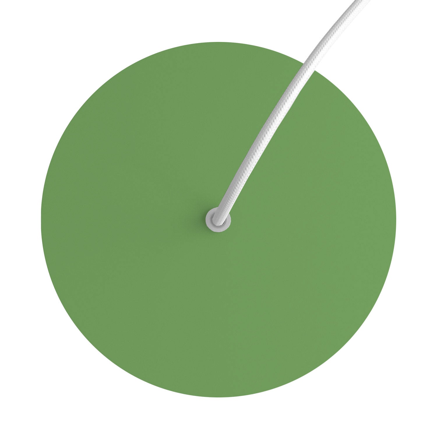 Rosone Rose - One rotondo, diametro 200 mm con 1 foro e 4 fori laterali - Verde prato - Creative Cables