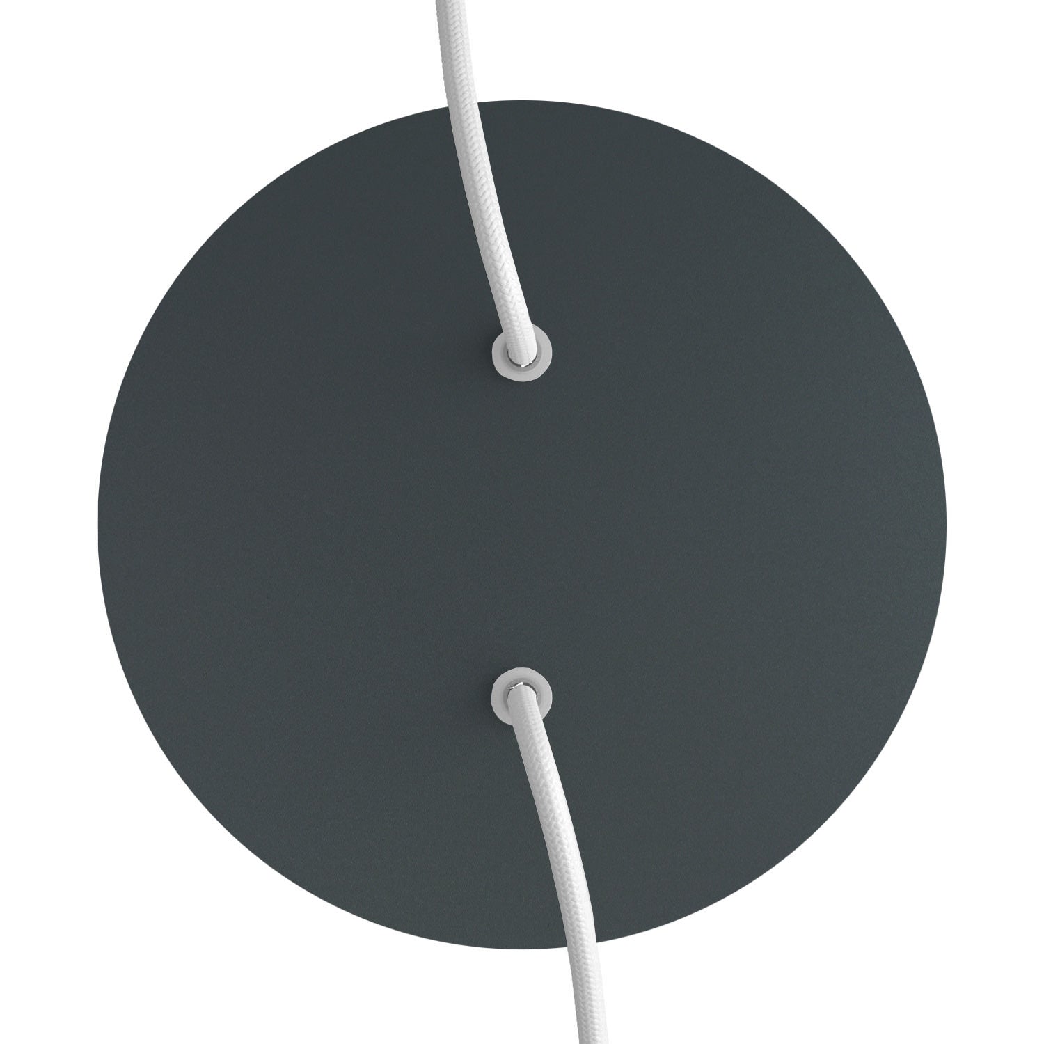 Rosone Rose - One rotondo, diametro 200 mm con 2 fori e 4 fori laterali - Antracite - Creative Cables