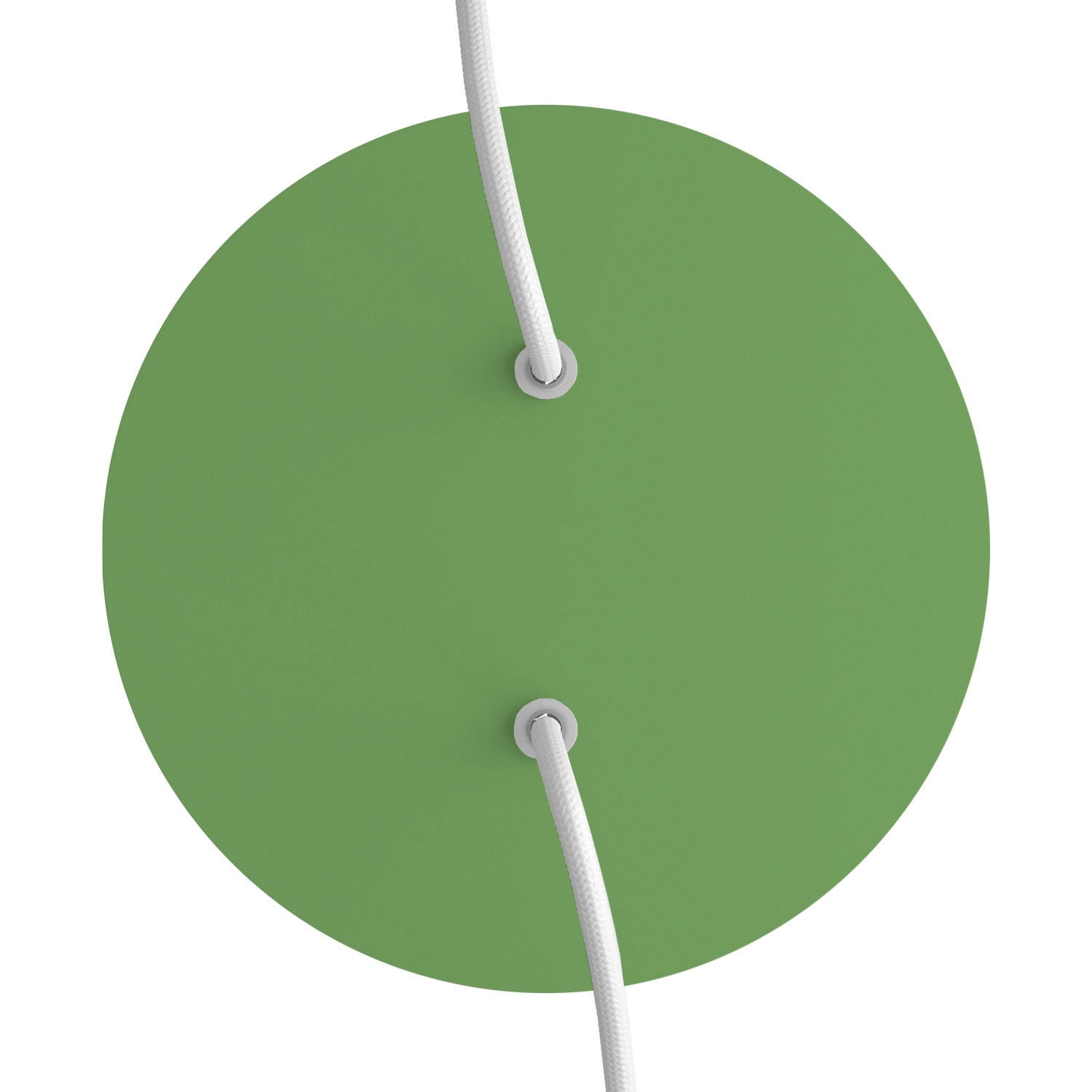 Rosone Rose - One rotondo, diametro 200 mm con 2 fori e 4 fori laterali - Verde prato - Creative Cables