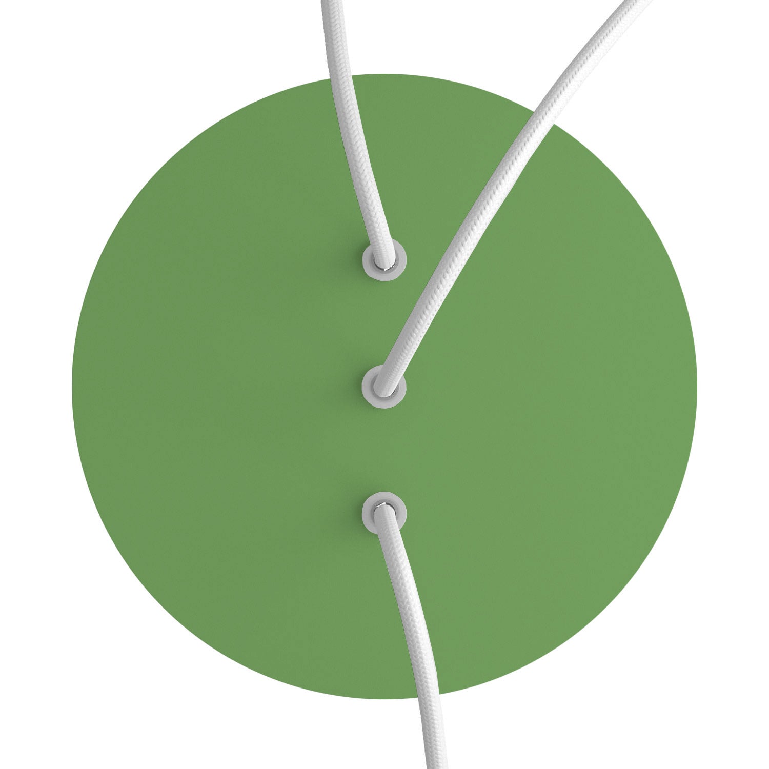 Rosone Rose-One rotondo, diametro 200 mm con 3 fori in linea e 4 fori laterali - Verde prato Bianco