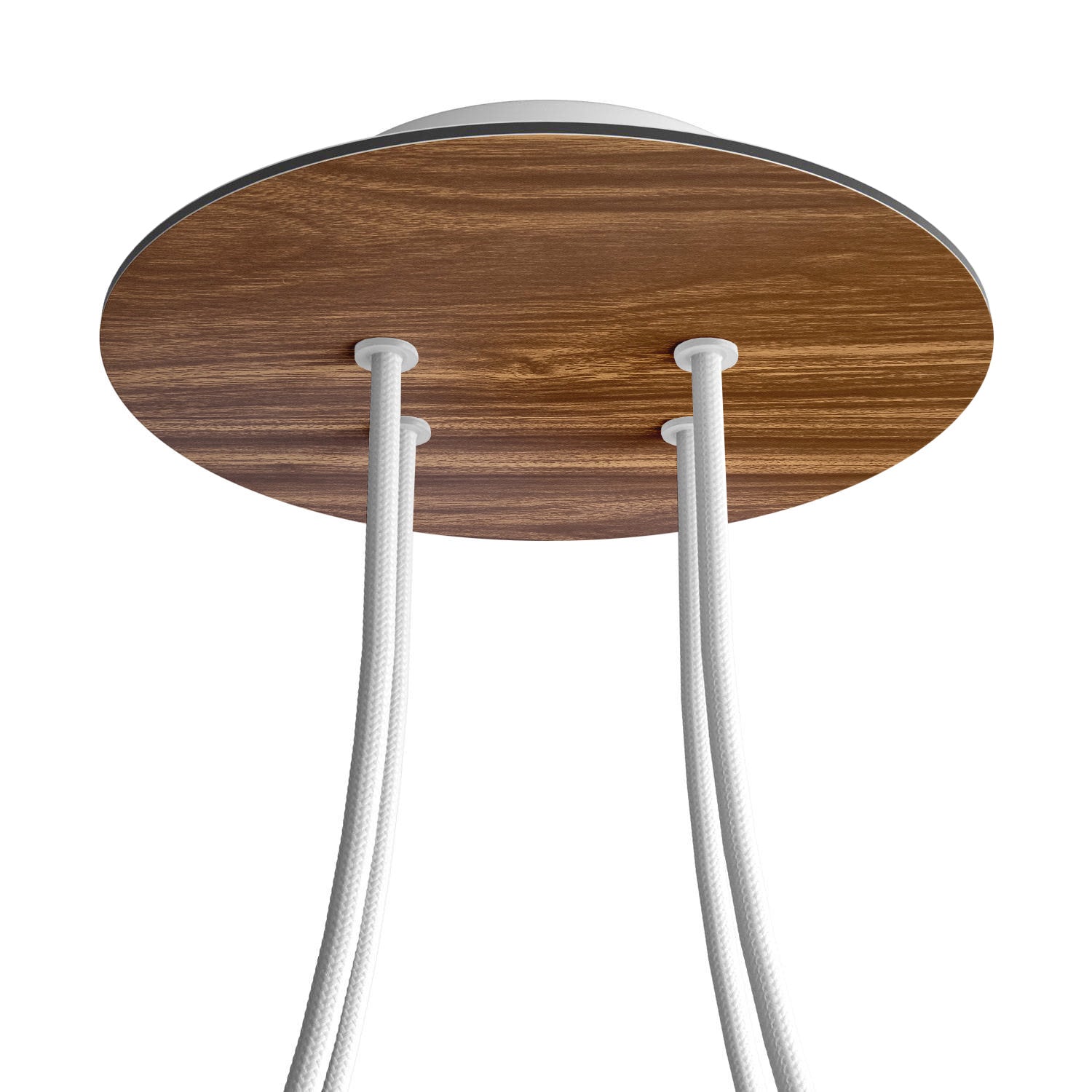 Rosone Rose - One rotondo, diametro 200 mm con 4 fori e 4 fori laterali - Legno - Creative Cables